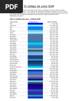 Códigos de Color en Corel Draw | PDF | Azul | Procesamiento de imágenes