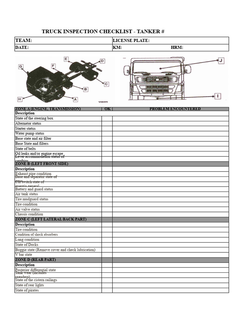 Check List - Tank Truck | PDF | Truck | Clutch