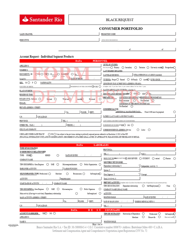 Consumer Account Application Form | PDF | Cheque | Banks