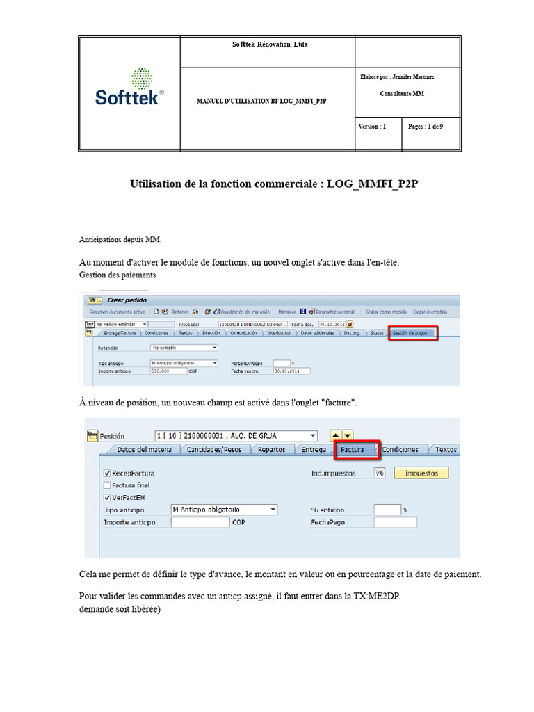 Manuel d'utilisation LOG_MMFI_P2P | PDF
