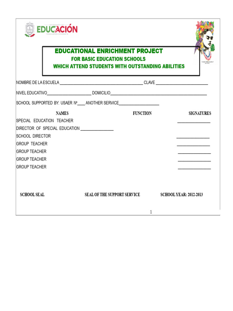 Enrichment Project Format | PDF | Schools | Methodology