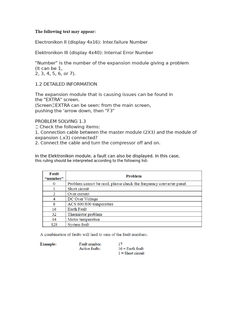 Elektronikon III Expansion Module Errors | PDF