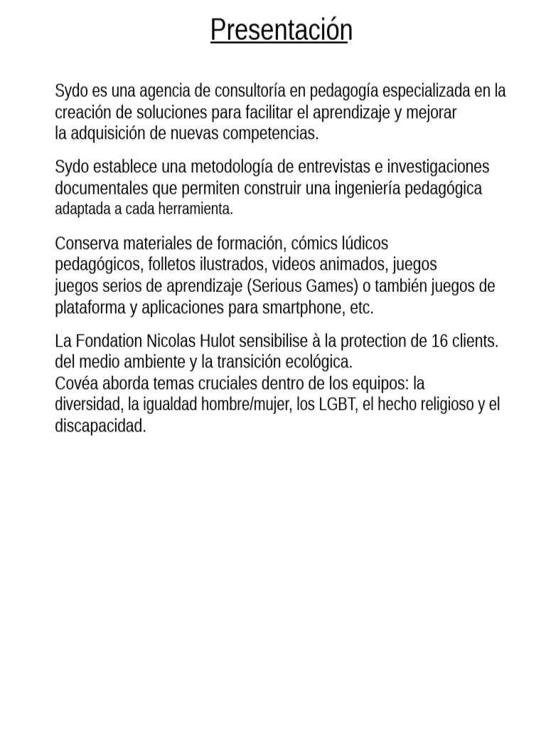Consultoría Pedagógica Innovadora en Sydo | PDF