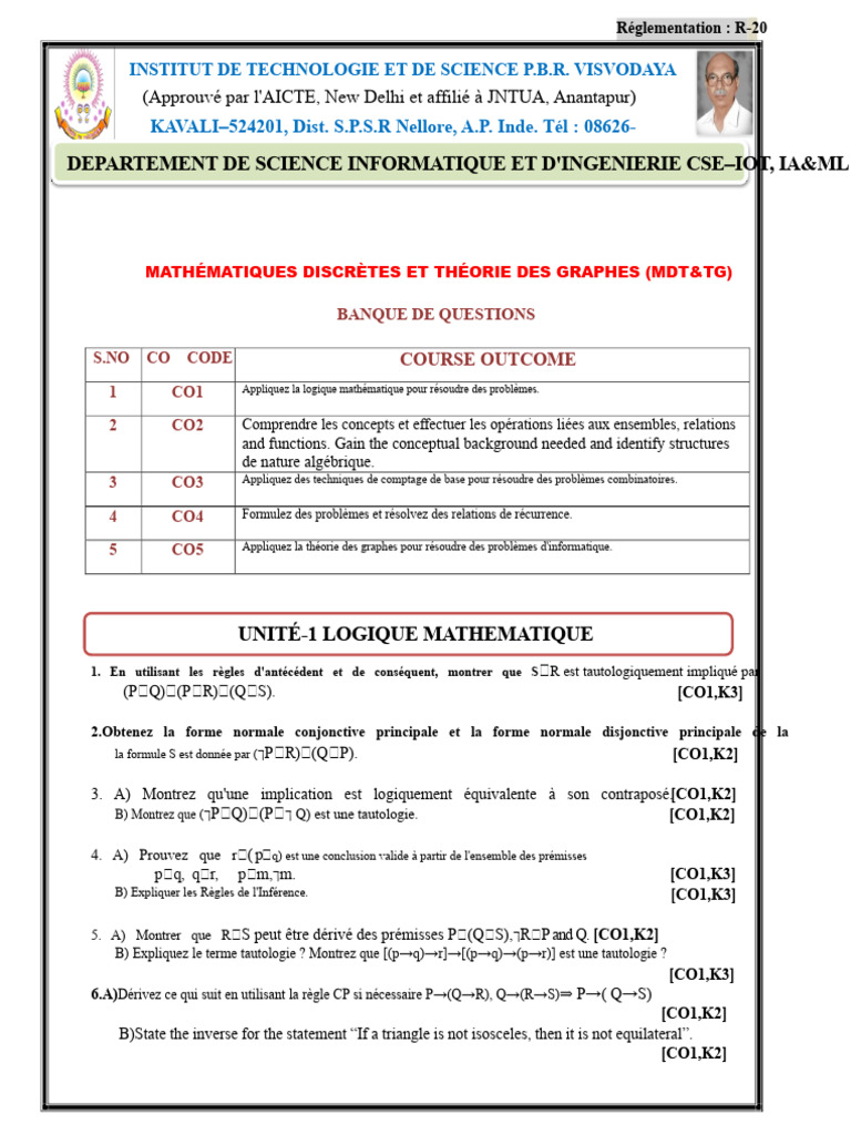 2 1 Cse DMGT R20 | PDF | Groupe (Mathématiques) | Théorie des graphes
