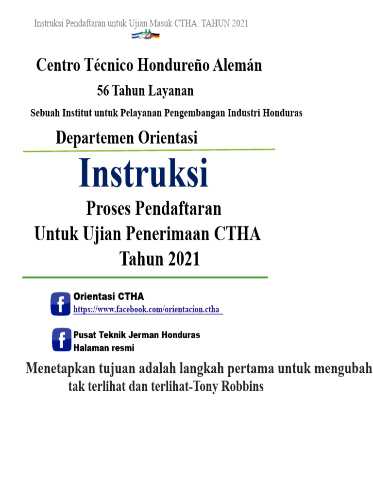Petunjuk Pendaftaran Untuk Ujian Masuk 2022 | PDF