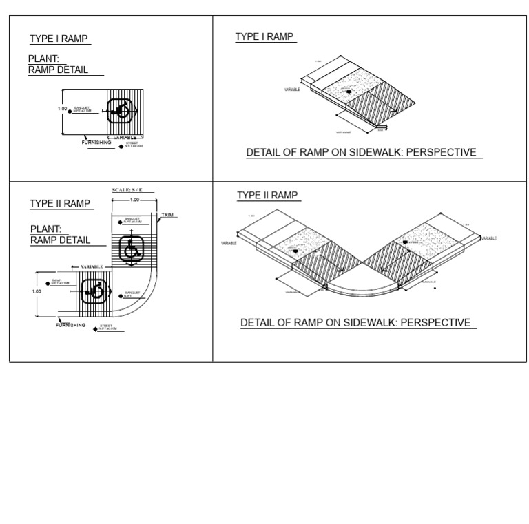 Sidewalk Ramp Design Details | PDF
