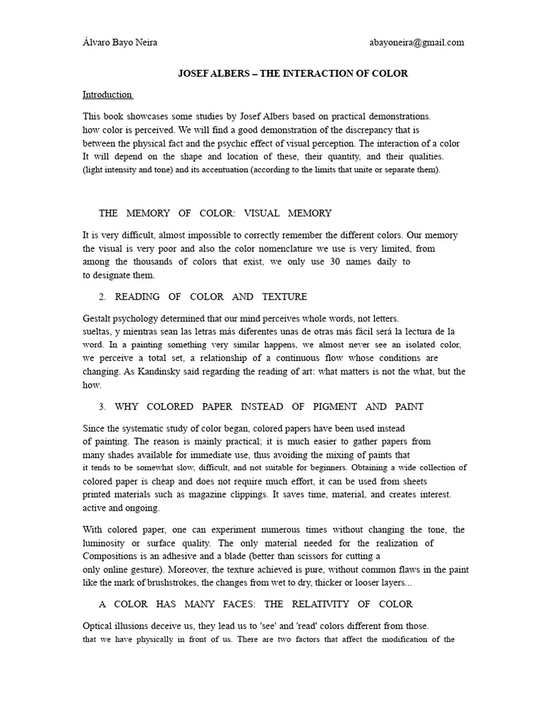 Understanding Color Interaction and Perception | PDF | Color | Contrast ...
