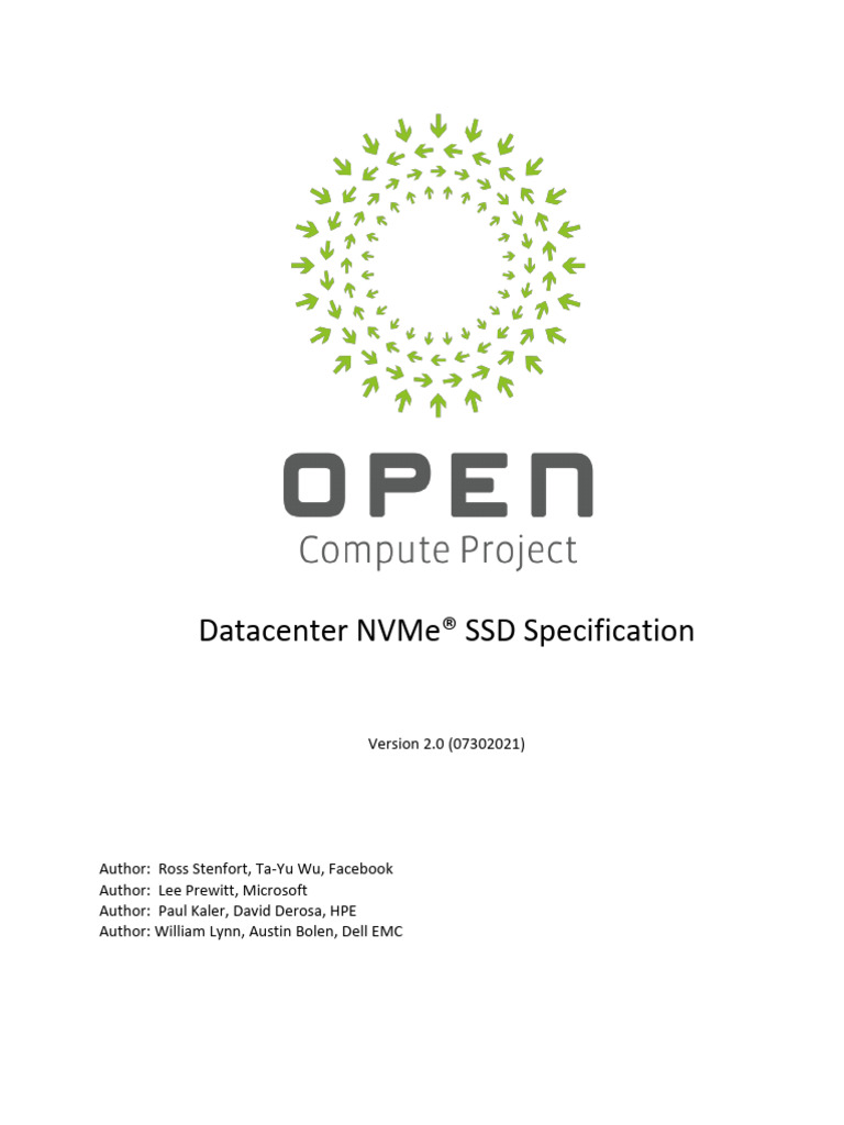 Datacenter NVMe SSD Spec 2.0 | PDF | Computing | Computer Architecture