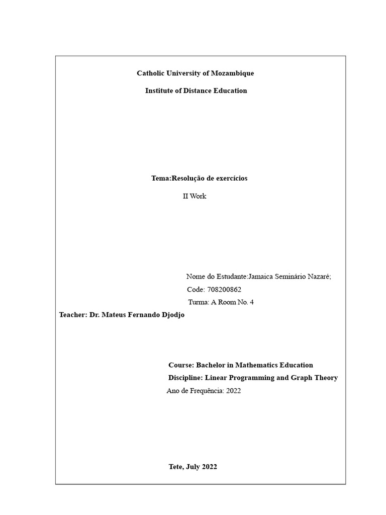 Linear Programming Exercise Solutions | PDF | Vertex (Graph Theory ...