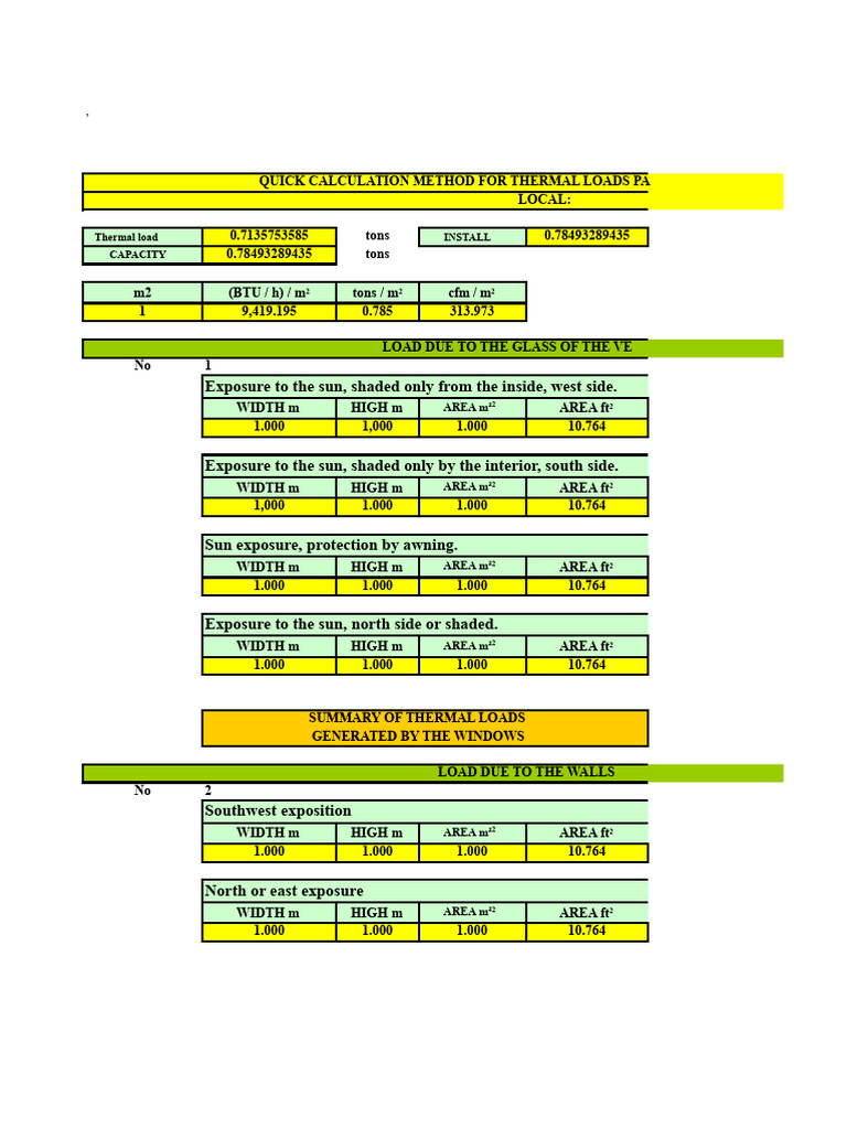 Thermal Load Calculation Method | PDF | Ventilation (Architecture ...