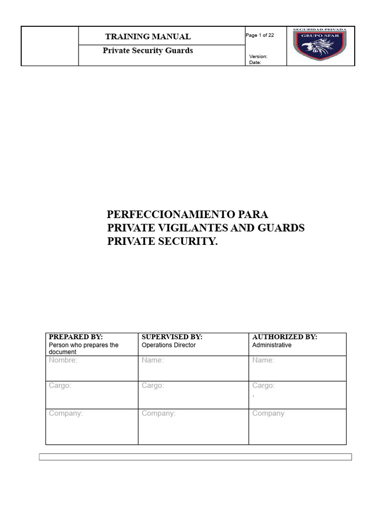 Private Security Guards Training Manual | PDF | Security Guard | Radio