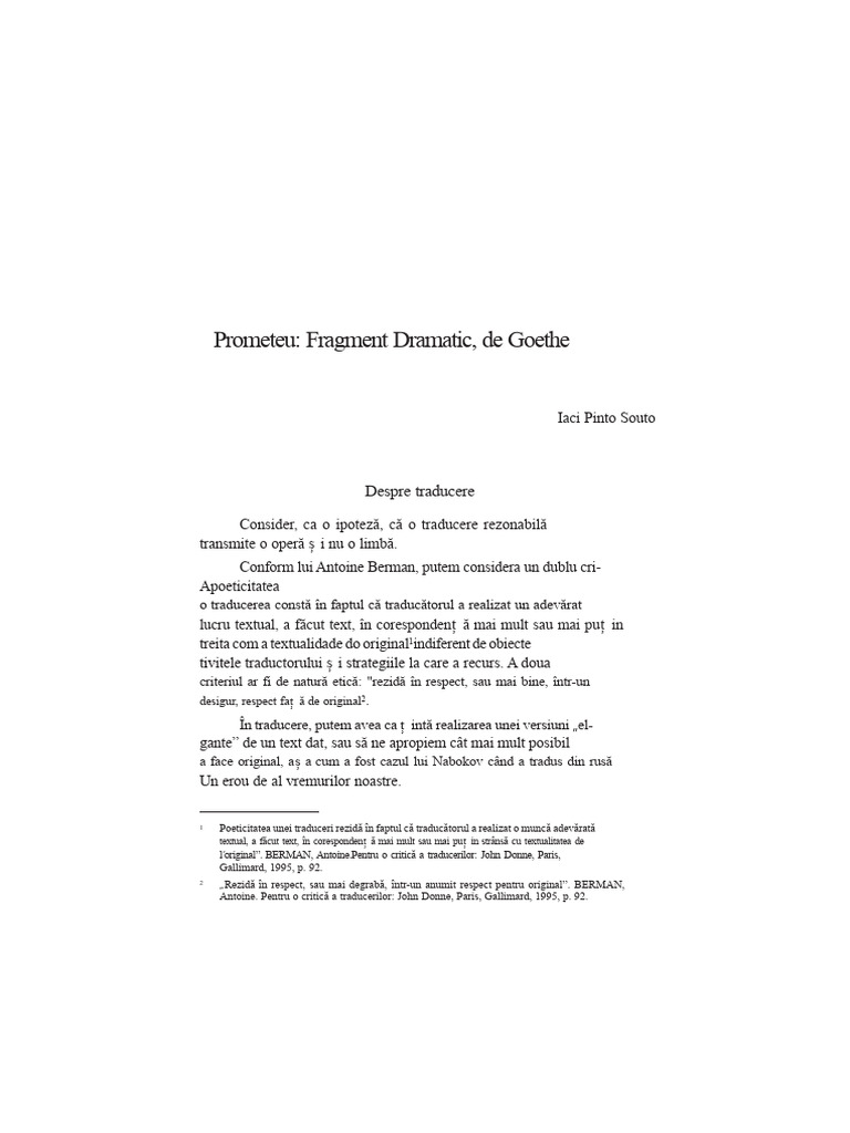Prometeu - Goethe | PDF
