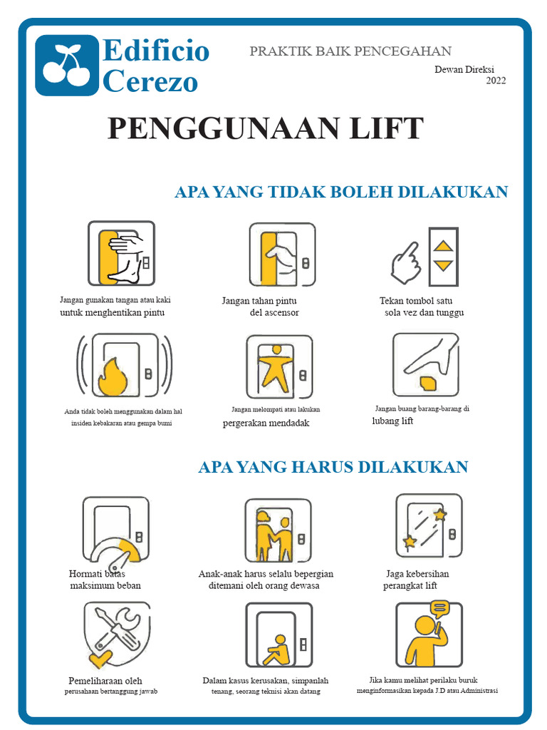 Panduan Aman Penggunaan Lift 2022 | PDF