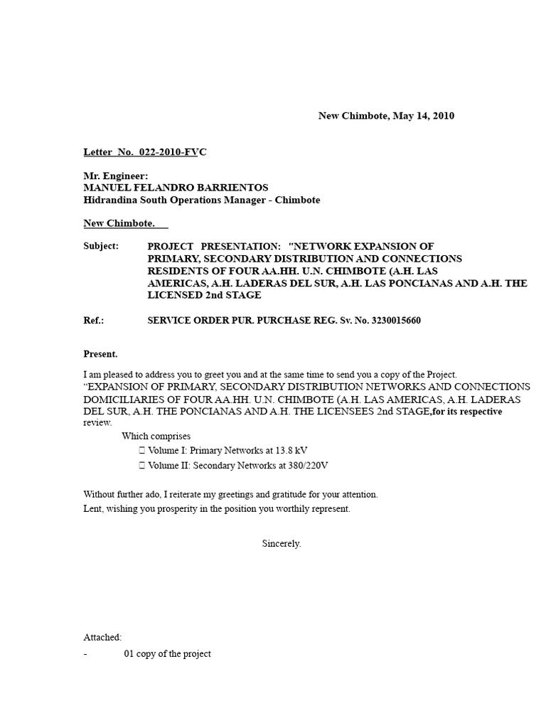 Project Presentation Letter | PDF