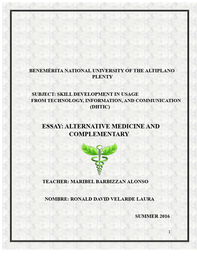 Alternative Medicine Overview and Insights | PDF | Alternative Medicine ...