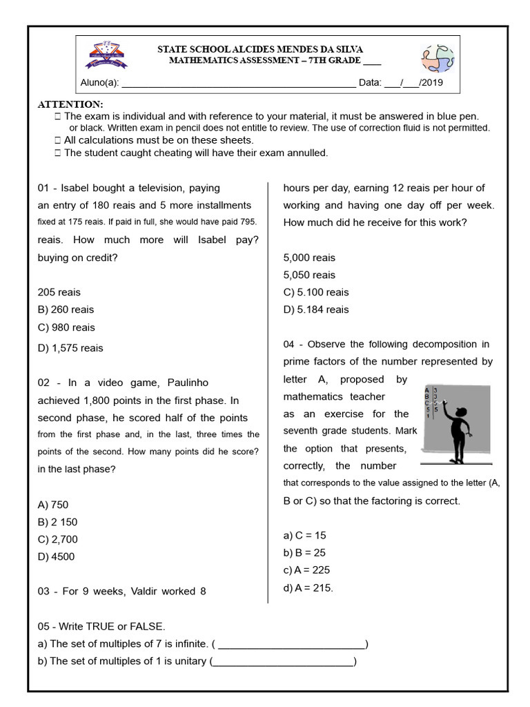 3 - Math Assessment | PDF | Mathematics | Number Theory