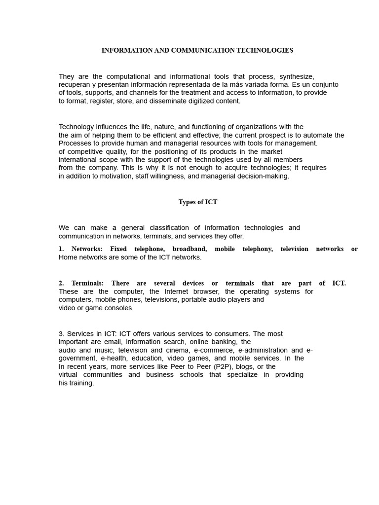 Information and Communication Technologies and The New Economy | PDF ...