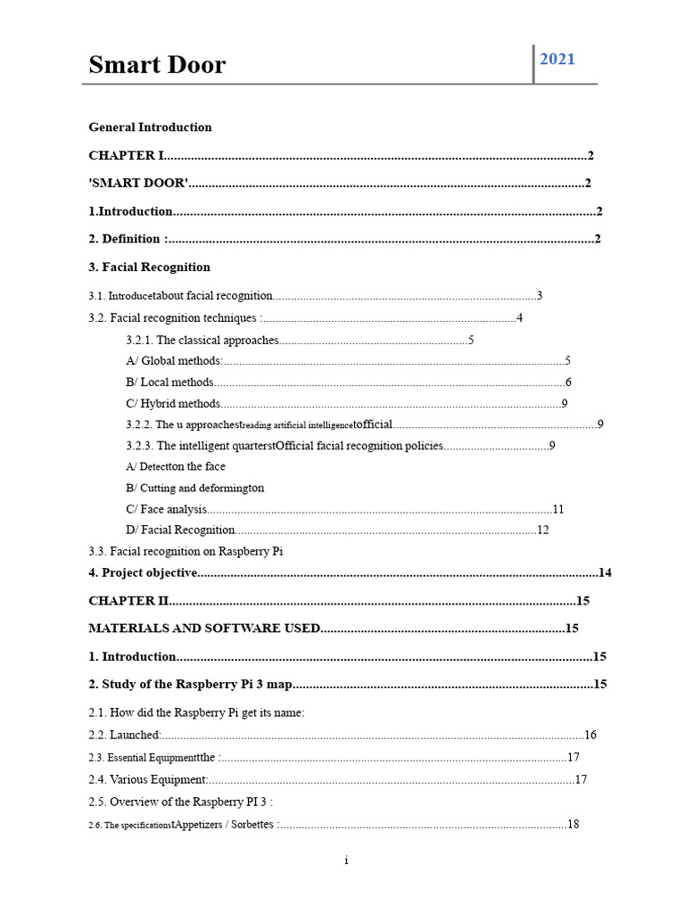 PFE Smart Door | PDF | Biometrics | Principal Component Analysis