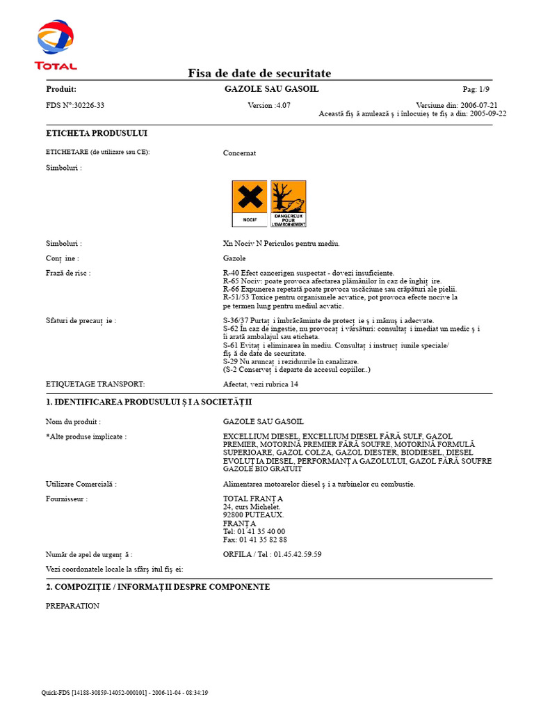FDS Motorină | PDF