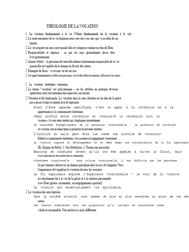 Comprendre la théologie de la vocation | PDF | Ordination | Évêque