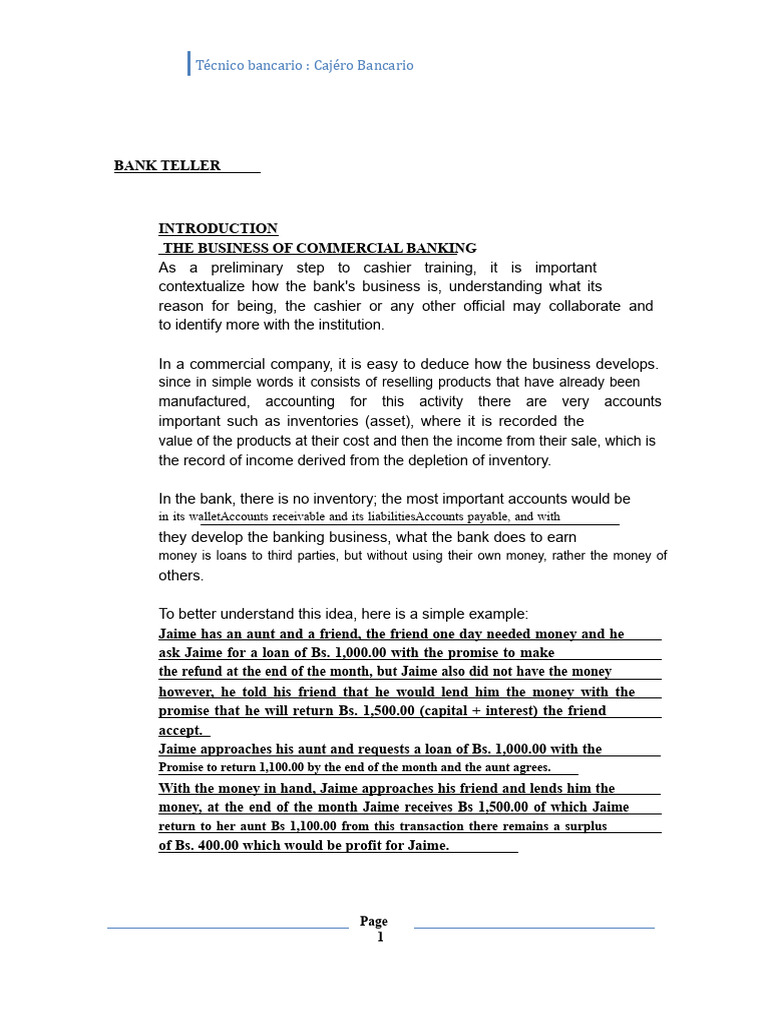 Bank Teller Training Overview | PDF | Cheque | Banks