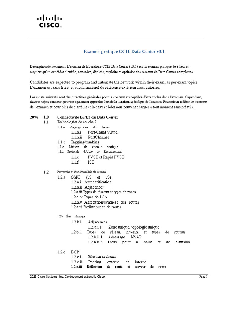 Examen CCIE Data Center v3.1 : Guide complet | PDF | Architecture de ...