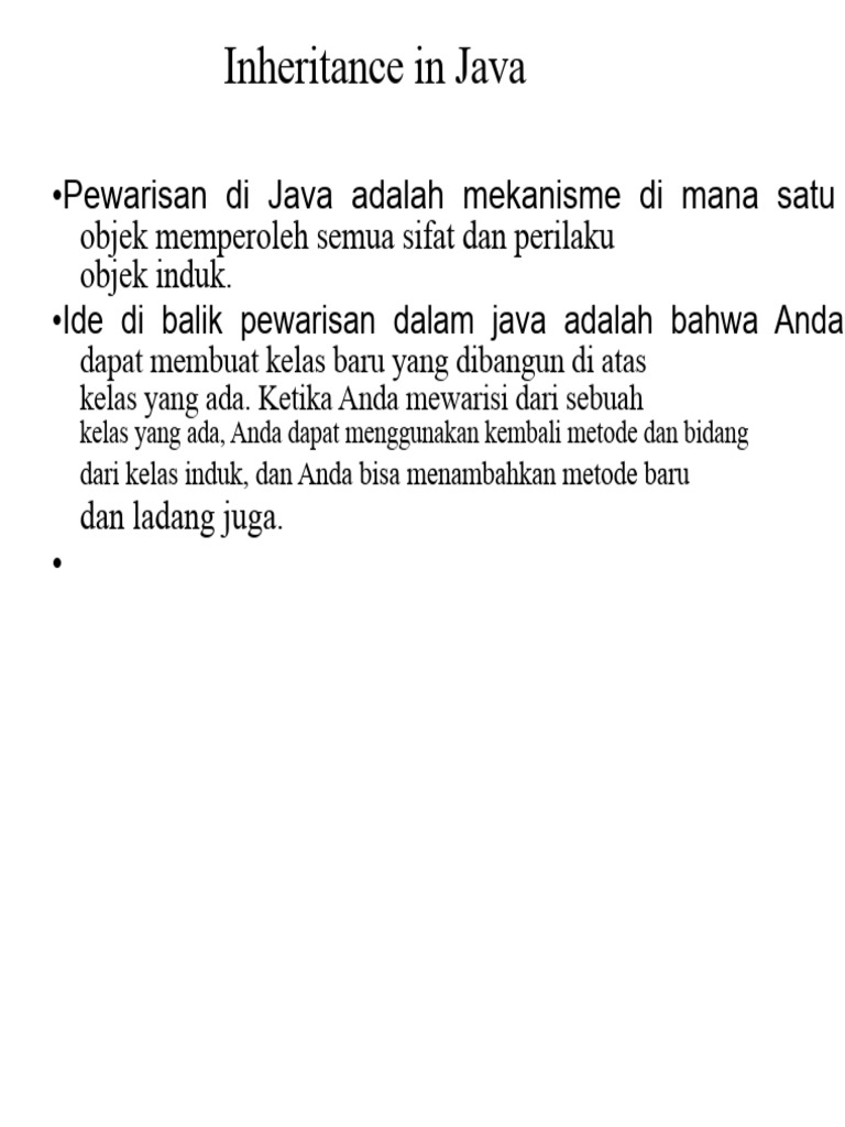 Pewarisan dalam Java: Konsep dan Sintaksis | PDF