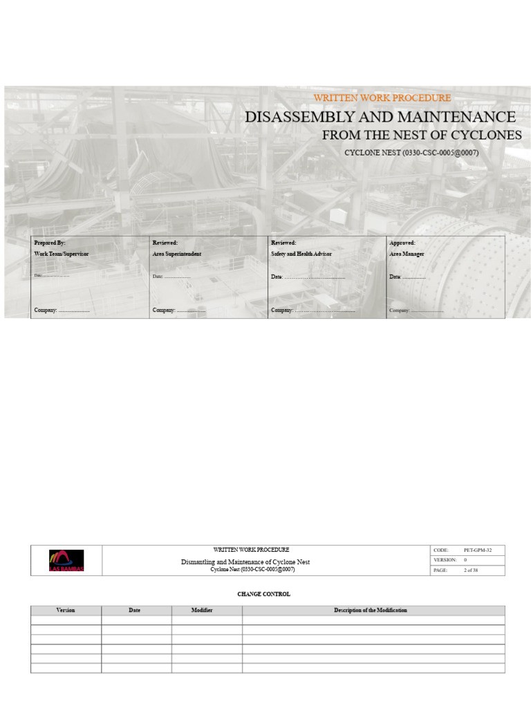Cyclone Nest Maintenance Procedure Guide | PDF | Pump | Valve