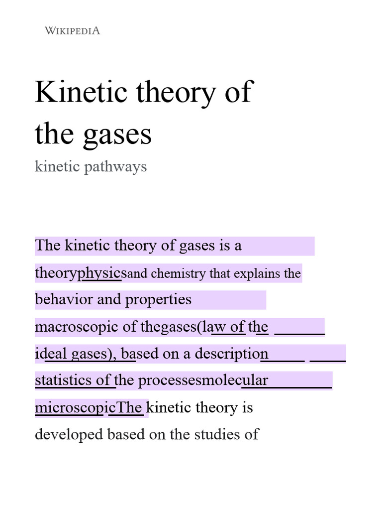 Kinetic Theory of Gases Explained | PDF | Gases | Temperature