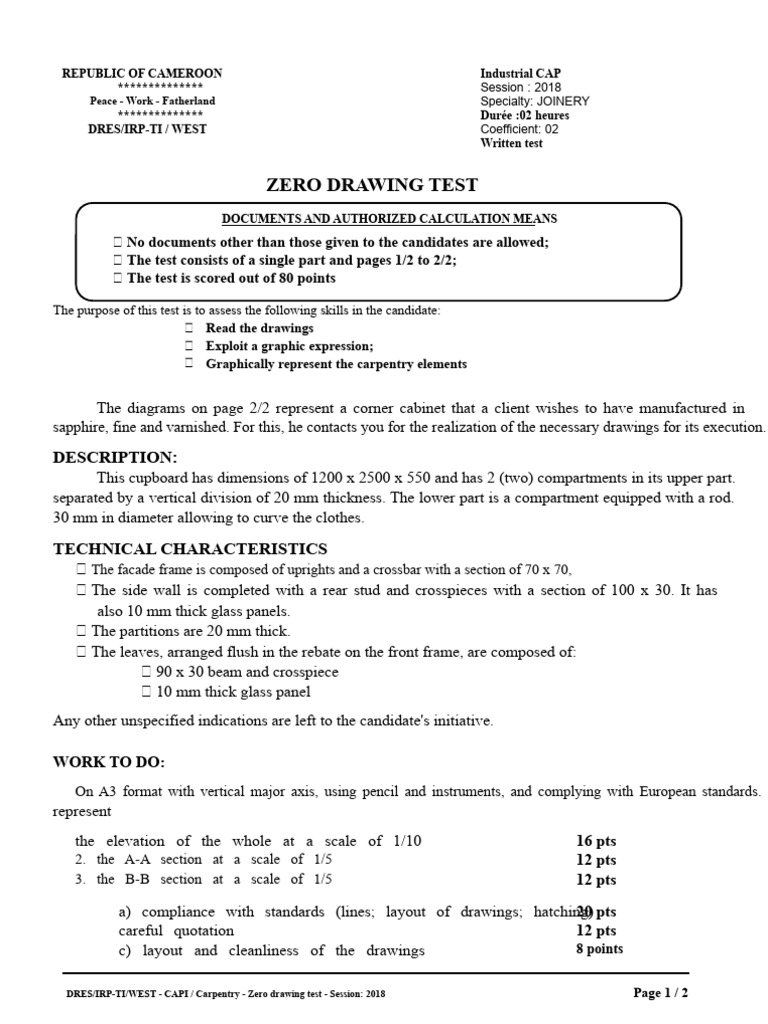 Carpentry Joinery Test 2018 Guide | PDF