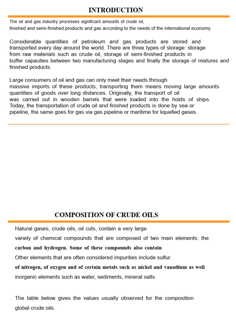 Oil and Gas Storage and Composition Guide | PDF | Petroleum | Density