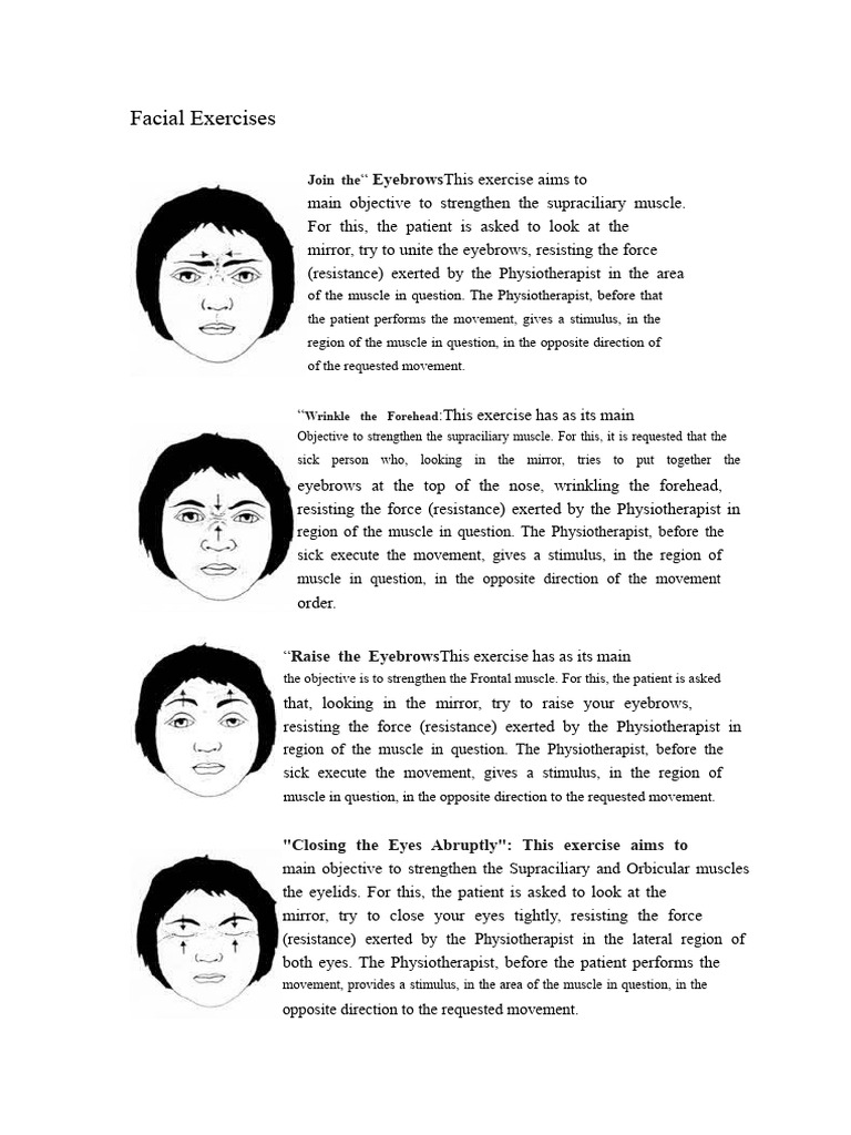 Effective Facial Exercises for Rehabilitation | PDF | Massage | Forehead
