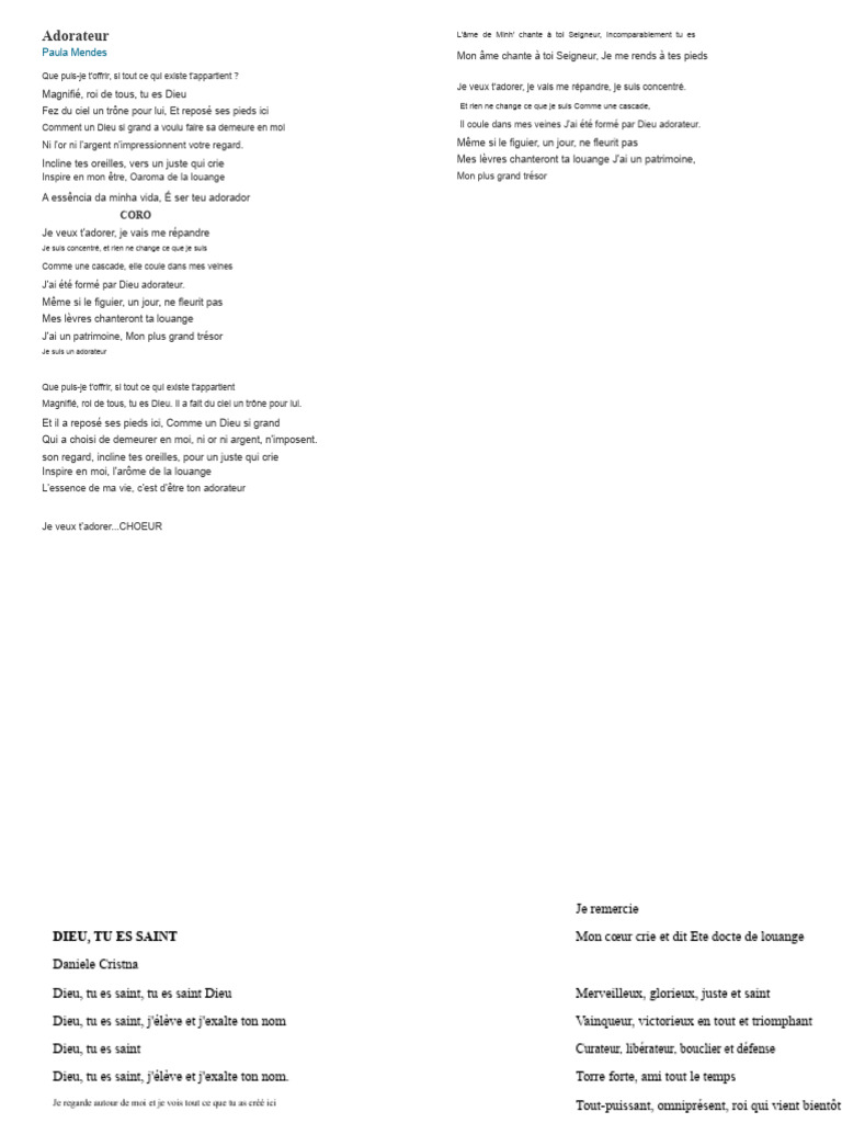 Louange et Adoration : Hymnes Spirituels | PDF | Dieu | Saint-Esprit