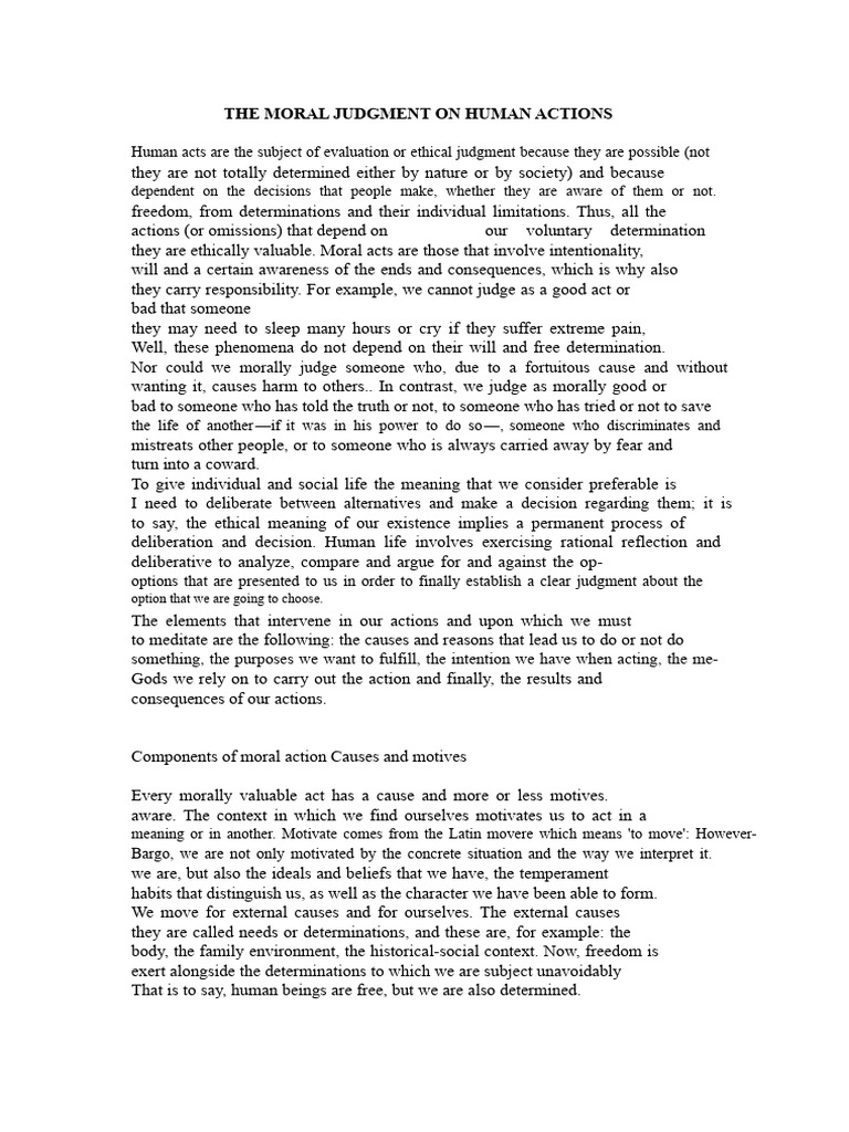 Understanding Moral Judgment in Actions | PDF | Intention | Motivation