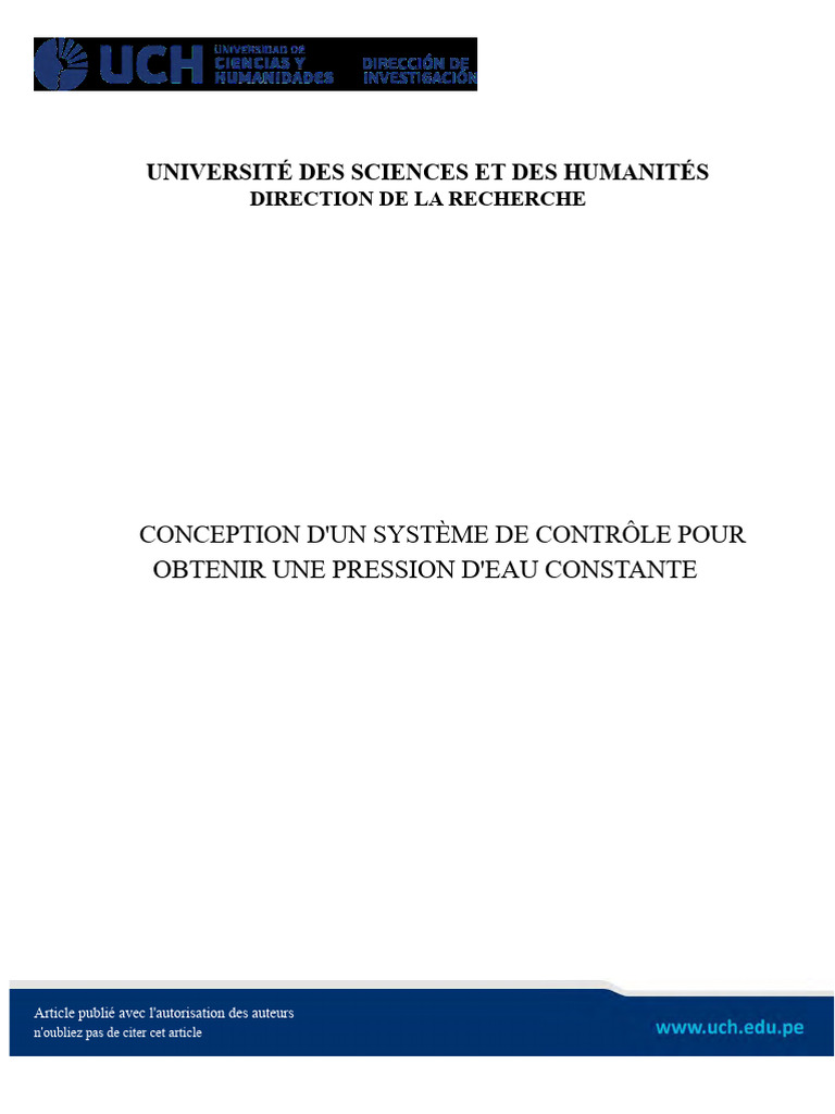Système de contrôle pour pression d'eau constante | PDF | Pompe ...