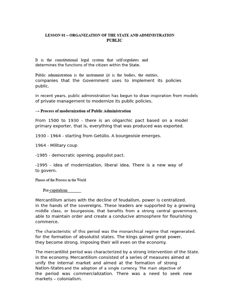 Evolution of Public Administration in Brazil | PDF | Bretton Woods ...