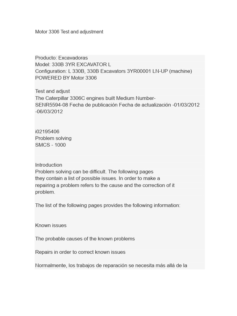 Caterpillar 3306 Engine Troubleshooting Guide | PDF | Diesel Engine ...
