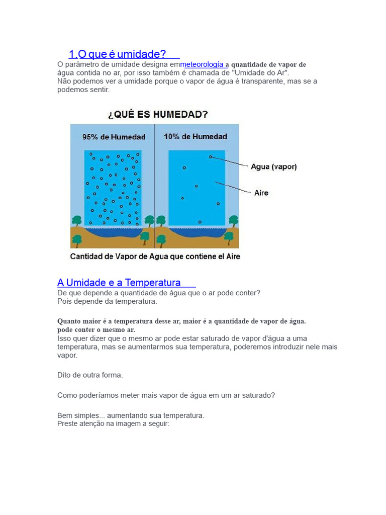O Que É A Umidade | PDF | Umidade | Protetor solar