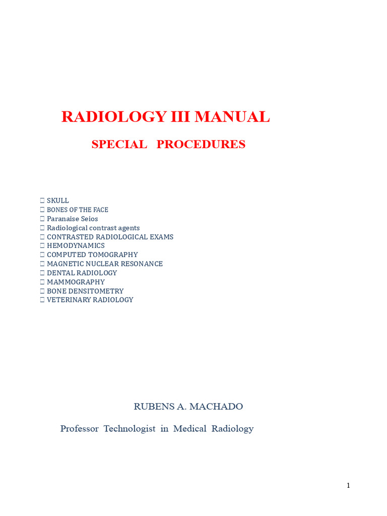 Radiology III Manual: Special Procedures Guide | PDF | Stomach | Esophagus