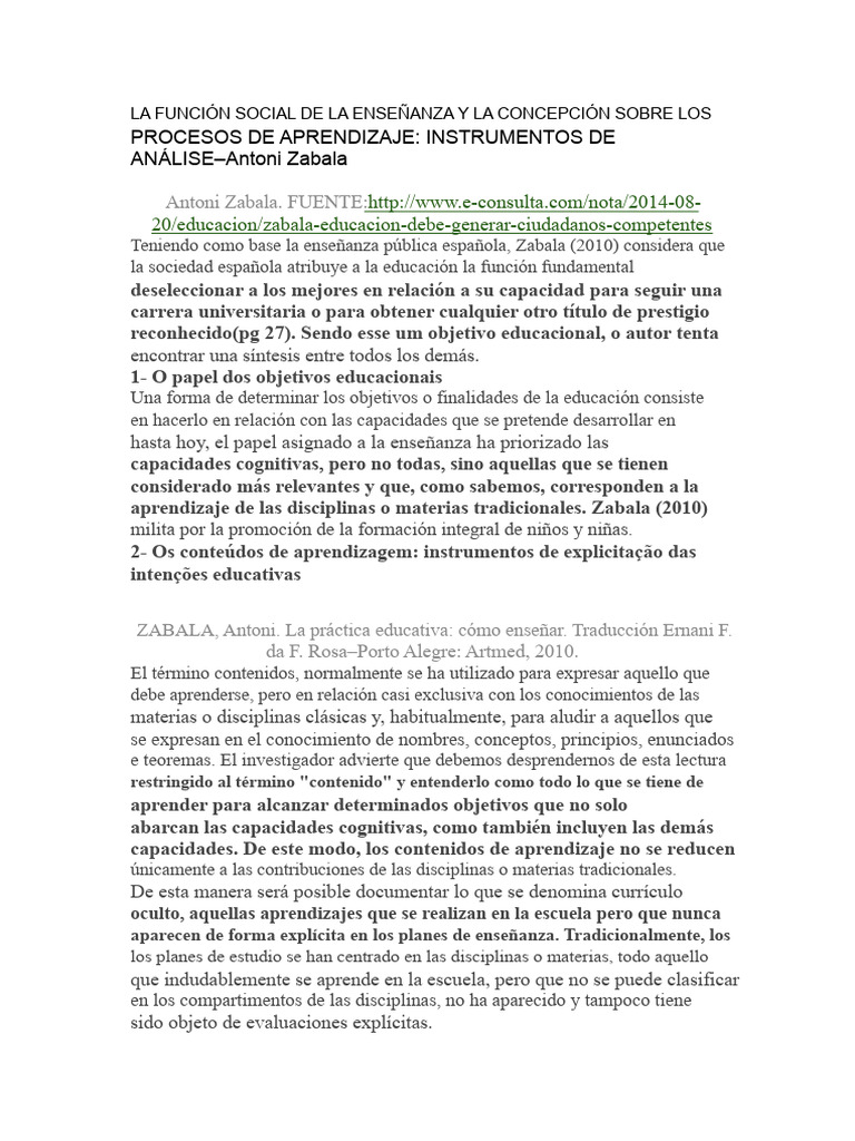 Función social de la enseñanza y aprendizaje | PDF | Aprendizaje | Plan ...