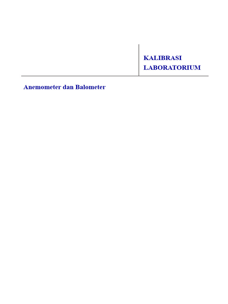 Kalibrasi Anemometer dan Balometer | PDF