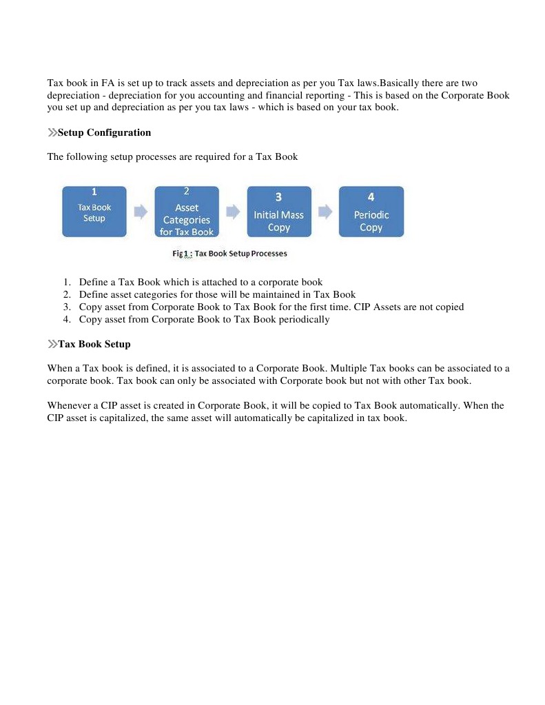 Basic FA Tax Book Set Up Overview PDF Cost Basis Depreciation