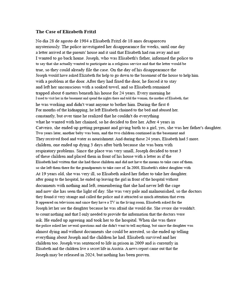 The Case of Elisabeth Fritzl PDF