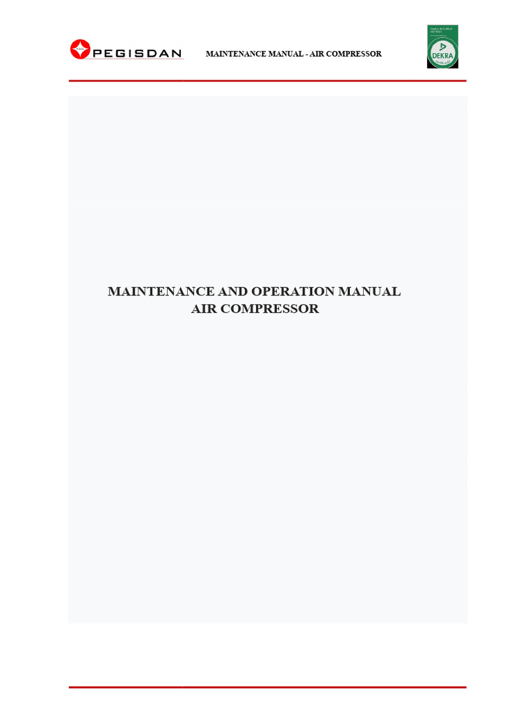 Air Compressor Maintenance Manual | PDF | Pipe (Fluid Conveyance) | Valve