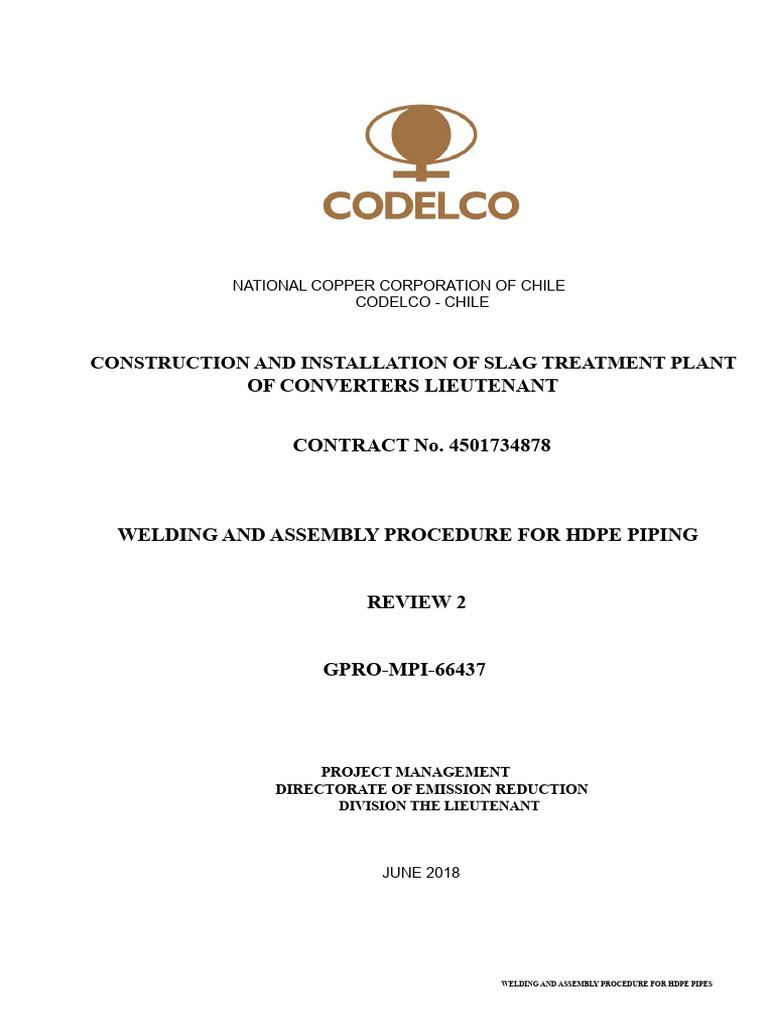 HDPE Pipe Welding Procedure Guide | PDF | Pipe (Fluid Conveyance) | Welding