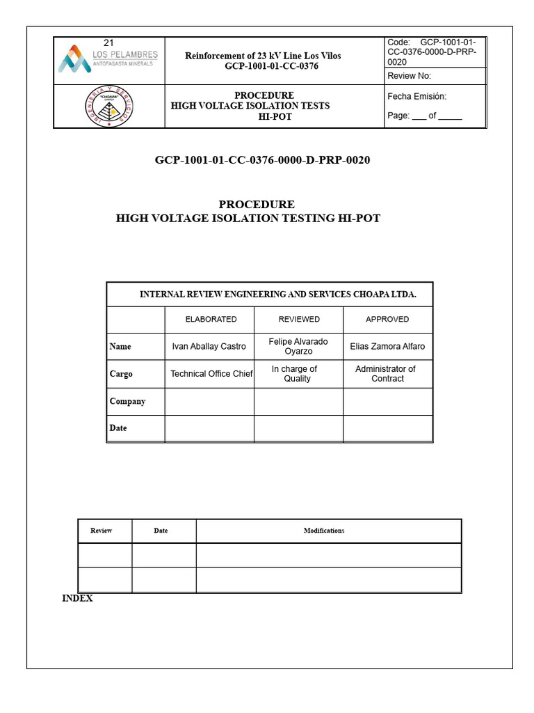 High Voltage Isolation Testing Procedure | PDF | High Voltage ...