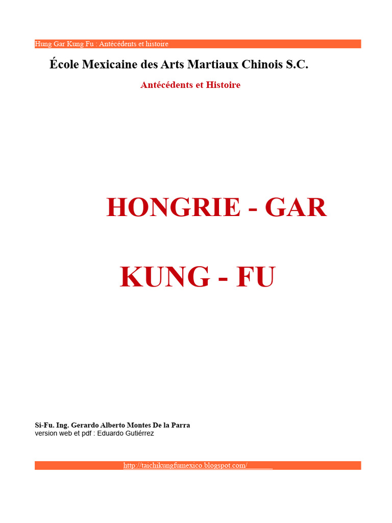 Histoire du Hung Gar Kung Fu en Chine | PDF | Arts martiaux chinois ...