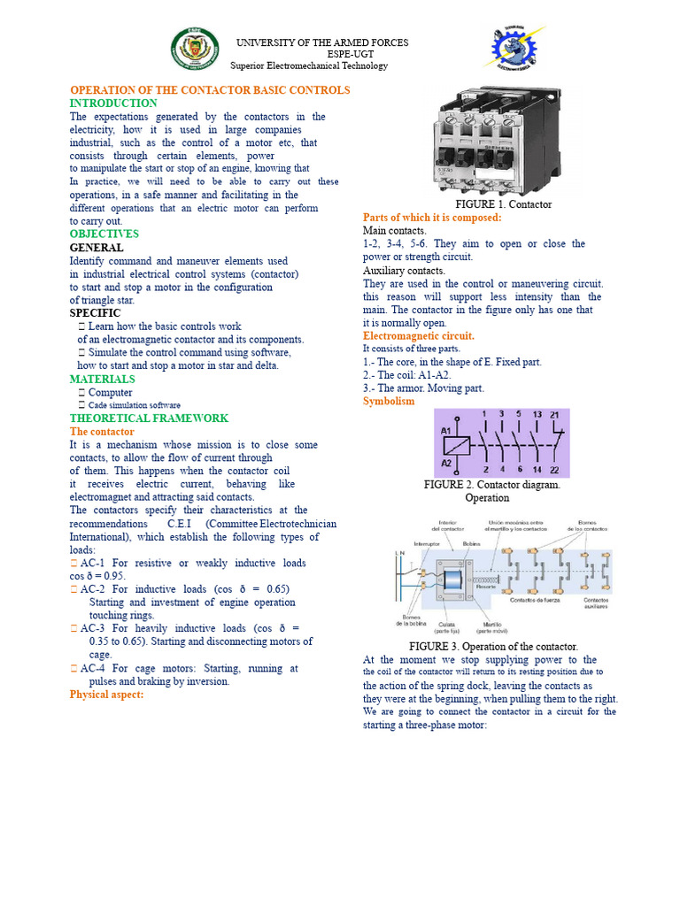 Operation of The Contactor Basic Controls: General | PDF | Inductor ...