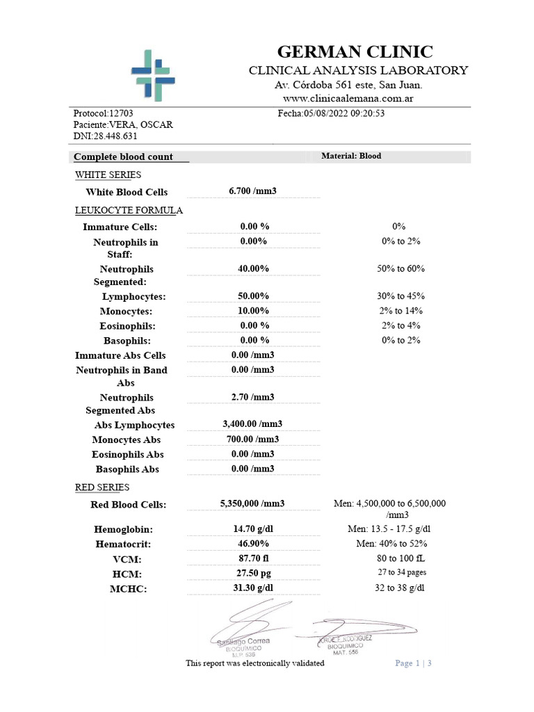 Complete Blood Count | PDF | White Blood Cell | Immunology