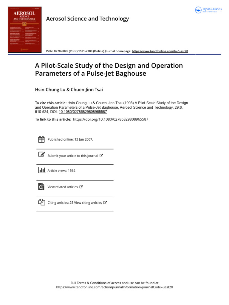 A Pilot Scale Study of The Design and Operation Parameters of A Pulse ...